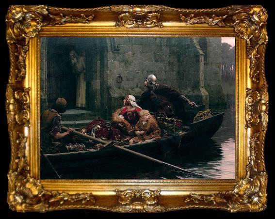 framed  Edmund Blair Leighton In time of Peril, ta009-2